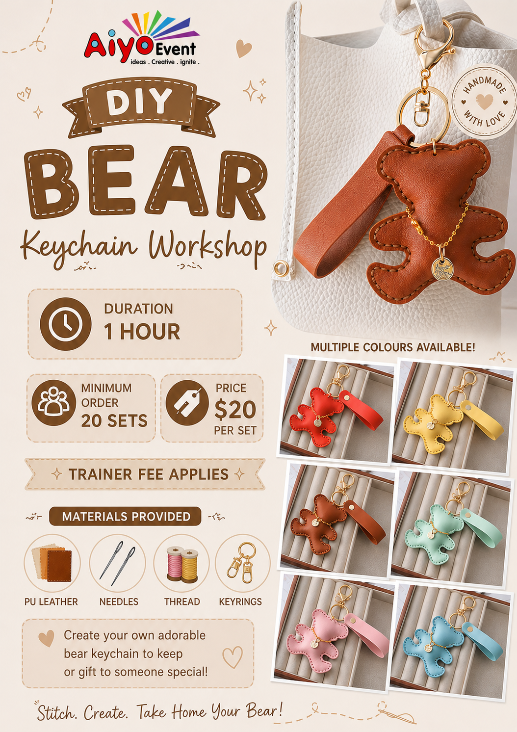 Leather Bear Keychain Workshop
