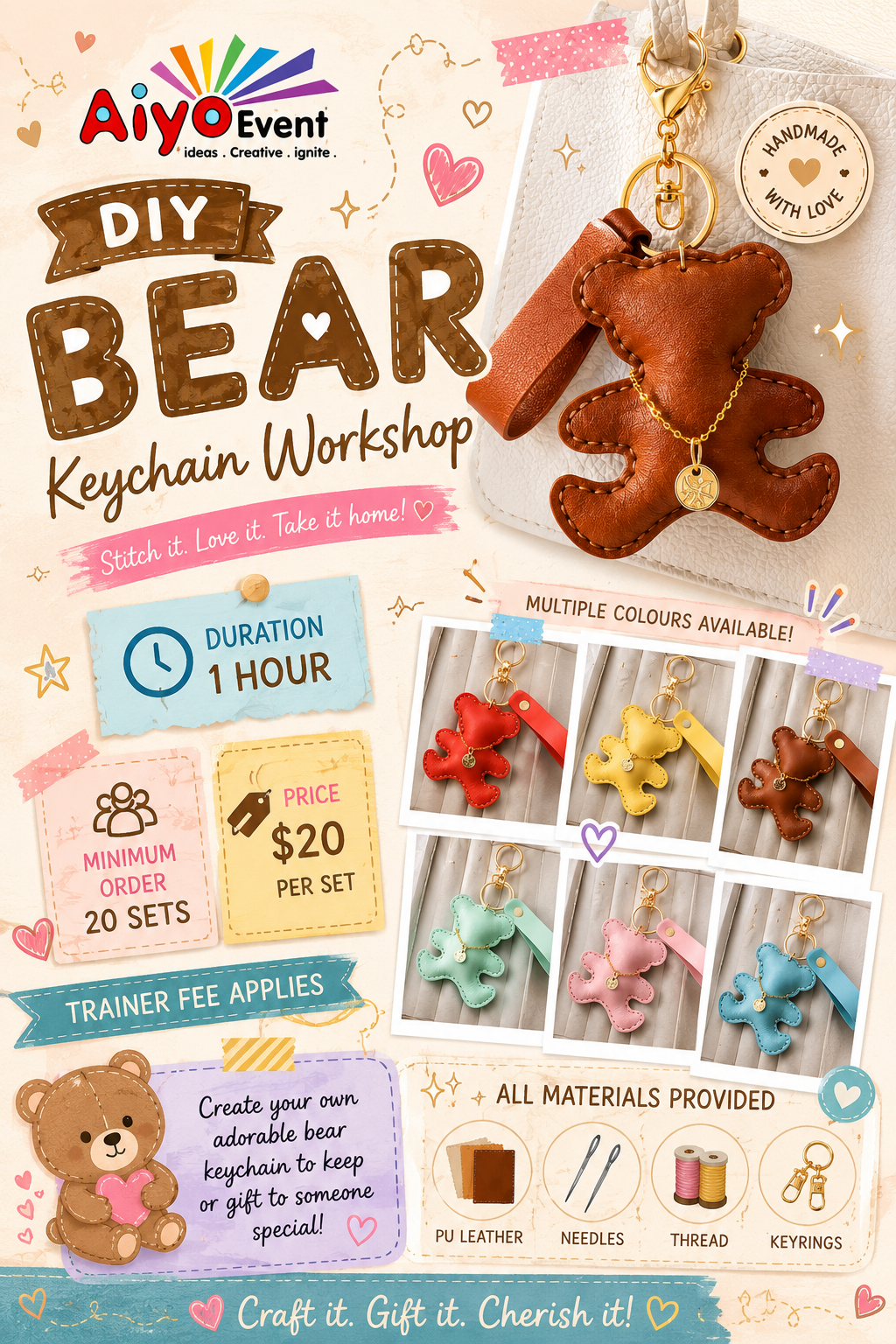 Leather Bear Keychain Workshop